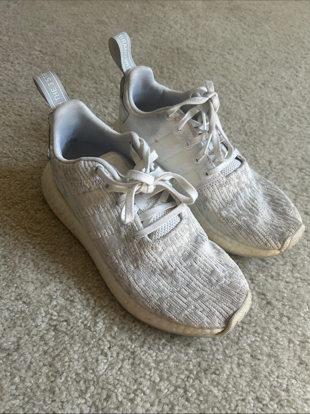 adidas NMD White Knit Lace-Up Sneakers